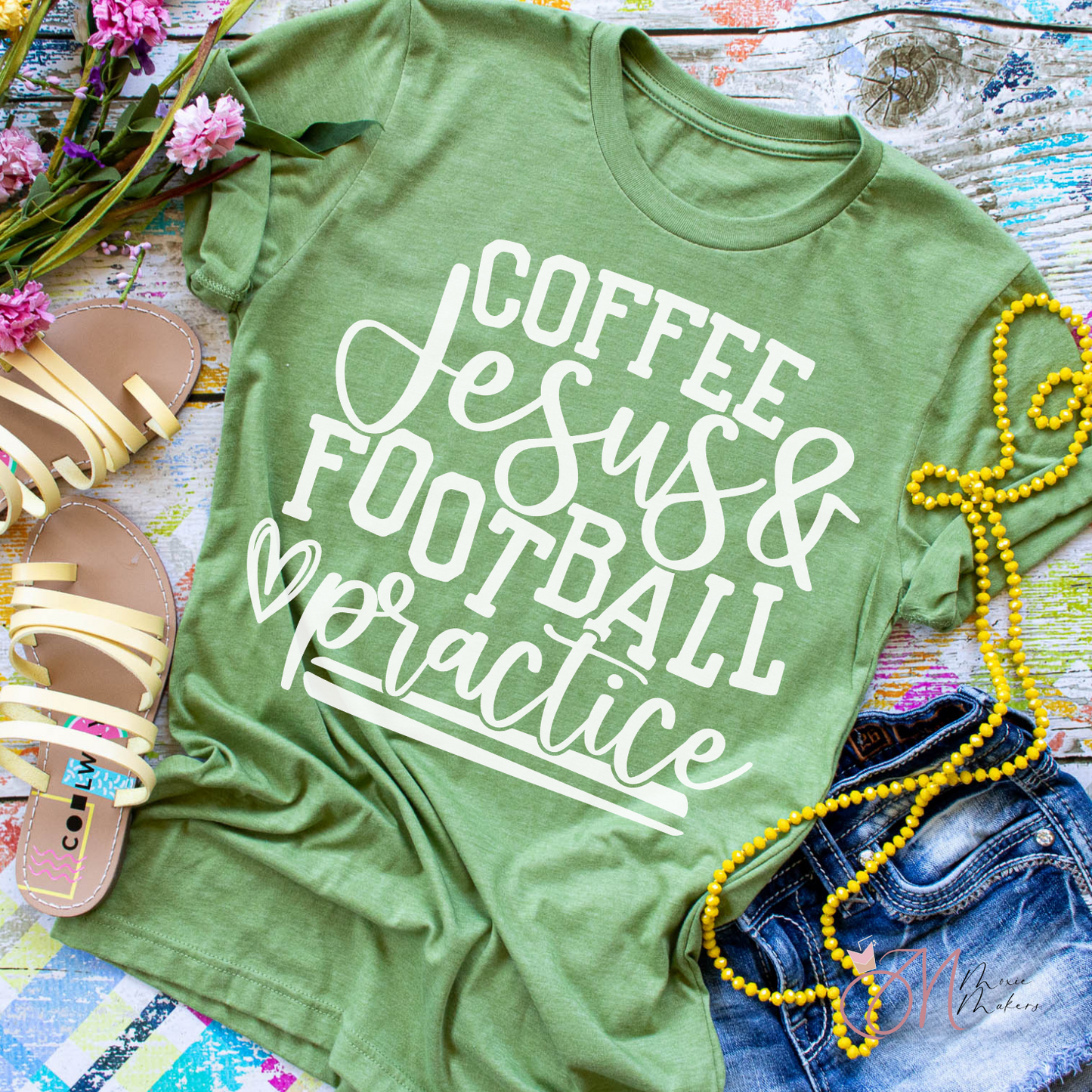 Coffee, Jesus and Football Tee