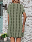 Printed Round Neck Short Sleeve Dress