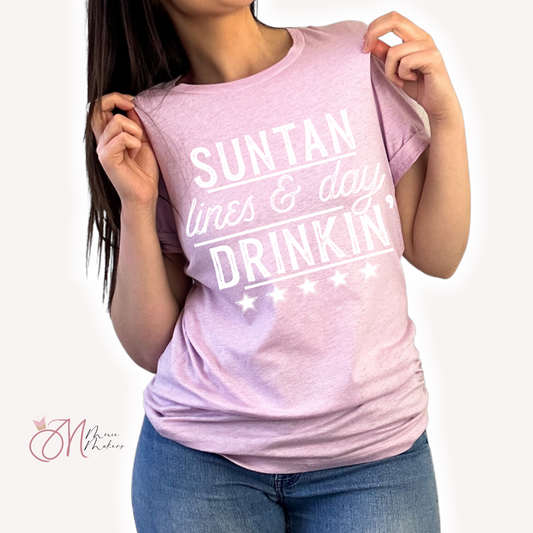 Suntan Lines and Day Drinkin' Tee