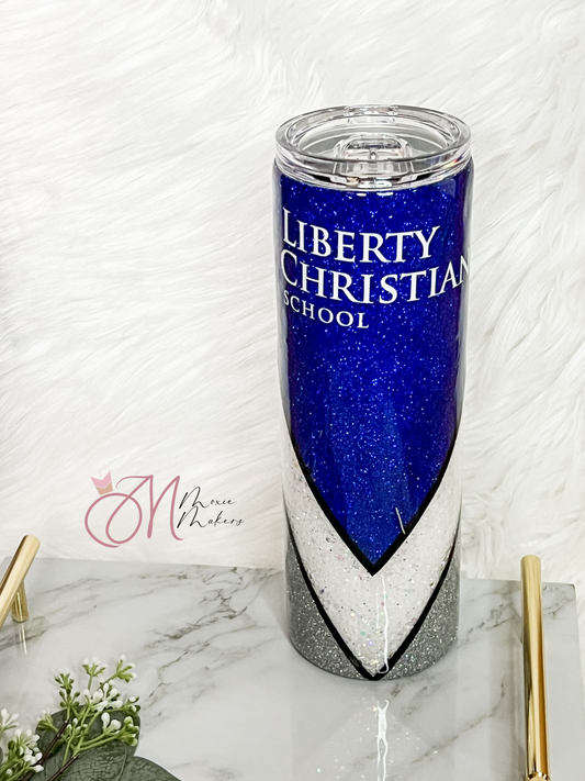 Liberty Christian V-Split Glitter Tumbler