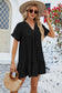 Ruched Tiered V-Neck Short Sleeve Mini Dress