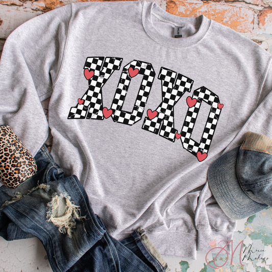 Checkered XOXO Sweatshirt