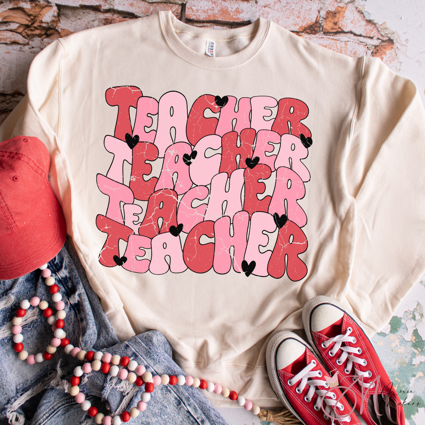 Teacher Hearts Sweatshirt